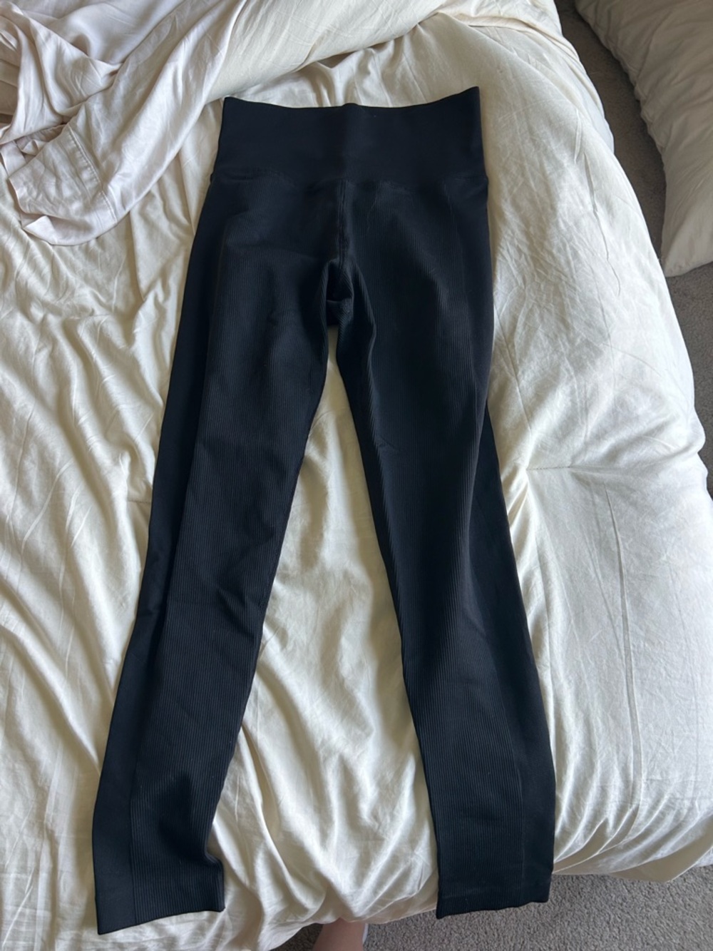 Athleta Black High-Waist Full Length Aurora Ribbed Leggings